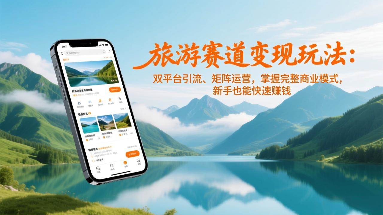 (1.19)旅游赛道变现玩法：双平台引流、矩阵运营，掌握完整商业模式，新手也能快速赚钱